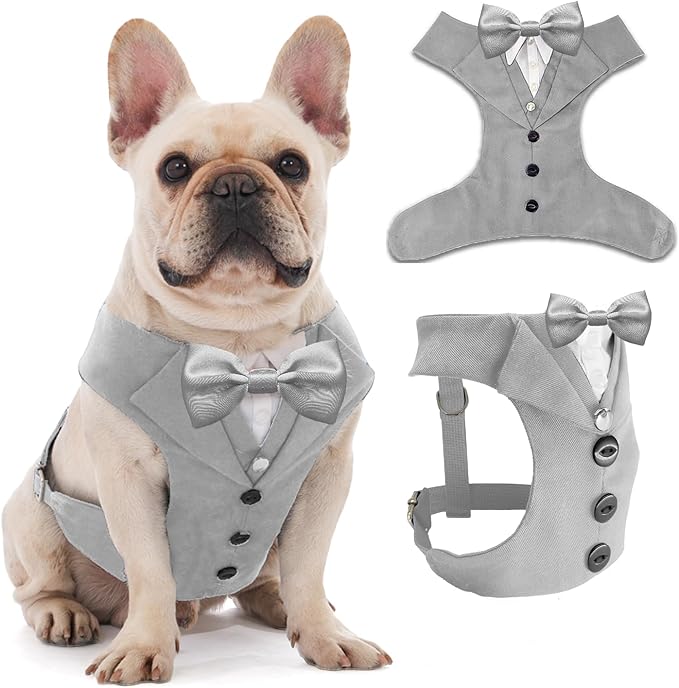 AVERYDAY Dog Tuxedo for Wedding Outfit, Dog Suit and Tie Costumes for Birthday, Halloween, Cosplay, Christmas Party, Pet Formal Wear with Bowtie, Tux for Medium Large Dogs, Bulldog, Labrador, Husky