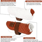 KYEESE Dog Coat Thick Cat Clothes with Pocket Warm Pet Winter Puffer Coat with Leash Hole Soft Pet Sweater for Cold Weather Waterproof Dogs Jacket with Fleece Lined Windproof Dog Coats for Small Dogs