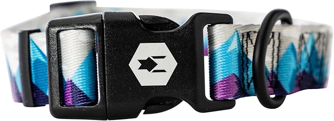 Wolfgang Heavy Duty, Adjustable Dog Collar with Quick Release Nylon Buckle for Walking & Training, MountainWave Print, Small