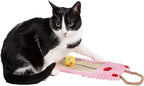 PET LIFE Eco-Natural Sisal & Jute Hanging Carpet Kitty Cat Scratcher Lounge with Toy