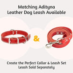 ADITYNA Heavy Duty Leather Dog Collar for Extra-Large Dogs - Soft and Strong Red Leather Collar for XL Breeds
