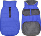 Dog Winter Coat, Waterproof Dog Jacket with Leash Hole, Reflective Adjustable Pet Snow Vest, Warm Fleece Sweater for Small Medium Large Dogs - Blue, 3XL