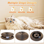 Magic Organ Cat Scratcher Toy, Foldable & Reversible Accordion Kitty Toy with Bell Ball, Interactive Cardboard Scratching Board Scratcher Pad for Indoor Cat (1 Pack)