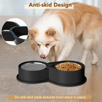 Newget Stainless Steel Dog Bowl Set, 304 Metal Dual Food & Water Bowls for Dogs & Cats, Large Capacity Pet Feeder, Anti-Skid Dog Dish for Small/Medium/Large Pets