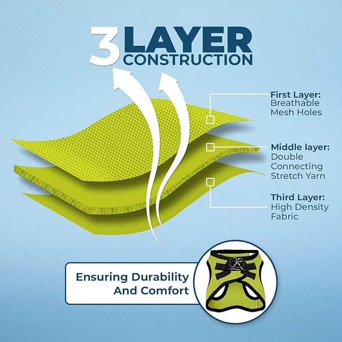 Best Pet Supplies Voyager Step-in Air All Weather Mesh Harness and Reflective Dog 5 ft Leash Combo with Neoprene Handle, for Small, Medium and Large Breed Puppies - Lime/Black Trim, X-Small