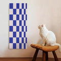 Wall Cat Scratcher for Indoor Cats - Reusable & Damage-Free Wall-Mounted Fabric Scratching, DIY for Furniture and Wall Protection (11.81''x31.50'', Purple Mosaic Check Pattern)