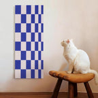 Wall Cat Scratcher for Indoor Cats - Reusable & Damage-Free Wall-Mounted Fabric Scratching, DIY for Furniture and Wall Protection (11.81''x31.50'', Purple Mosaic Check Pattern)