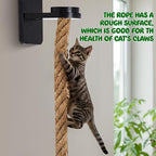 Weysat Cat Tree with 2 x 59.1 Inch Climbing Rope Wall Mounted Cat Climbing Tower Toy with Scratching Post Kitten Rope Ladder with Jumping Platform Wall Steps for Playing and Rest(Black,Classic)