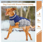 Dog Coats for Large Dogs,XL Dog Coat,Warm Fleece Winter Coat with D-Ring,Back Zipper Pet Jacket for Large Dogs,Waterproof Pet Snow Jacket Clothes Snowsuit Beagle Corgi Border Collie,Blue,XL