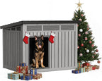 DRATO Large Dog House Outdoor for Indoor with Weatherproof & Removable Roof,Fits Small to Large (Gray, 42.87 * 32.95 * 31.61'')