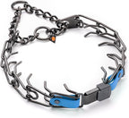Herm Sprenger Black Stainless Steel Dog Collar with Quick Release ClicLock Buckle O-Ring Biothane Insert Training Collar Made in Germany (Cerulean Blue, 25in x 4.0mm(Neck Size up to21-22in))