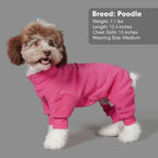 cyeollo Dog Pajamas Warm Fleece Small Dog Pjs Thermal Dog Onesie Stretchable Jumpsuit Pet Coats for Small Dogs Girls Apparel, Color Fuchsia