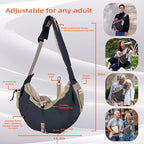 Dog Carrier Sling,Dog Carriers for Small Dogs & Cats Under 20 lbs,Puppy Carrying Backpack Pet Purse with Pockets,Adjustable Shoulder Strap,Hands Free for Travel (Black)