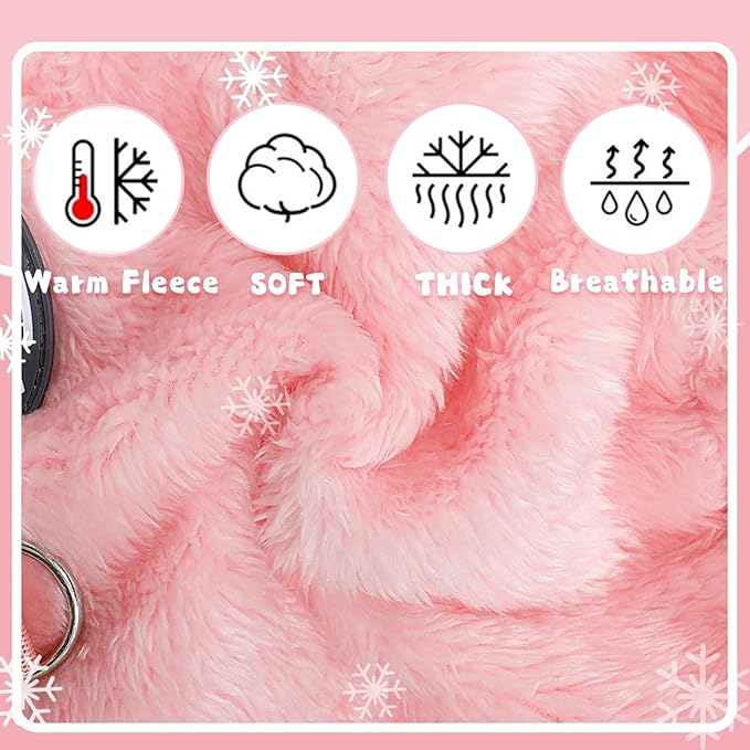 Dog Sweater Fleece Dog Pajamas for Small Dogs Winter Warm Thermal Soft Puppy Pjs Coat Stretchy Jumpsuit Doggie Pet Clothes Outfits Cat Apparel (Pink, Medium)