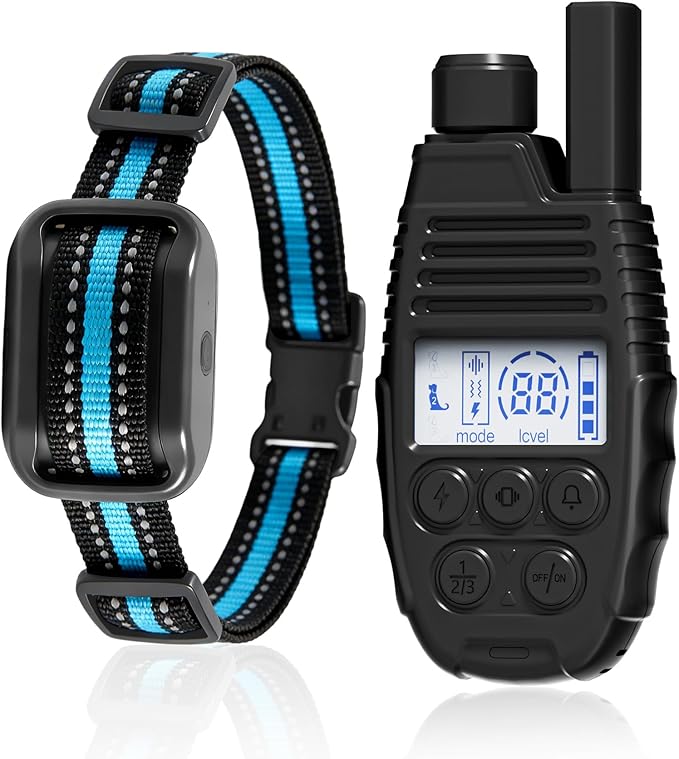 Shock Collar for Dogs, 4200FT Dog Training Collar with Remote for 15-120lbs Small Medium Large Dog, IP68 Waterproof Rechargeable E Collar with 3 Training Modes: Beep, Vibration, Safe Shock (Black