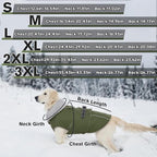 Lelepet Warm Dog Coat Reflective Fleece Vest Waterproof Dog Jacket with Adjustable Buckle Hook & Loop Windproof Cold Weather Coats for Small Medium Large Dogs, Army Green, XL