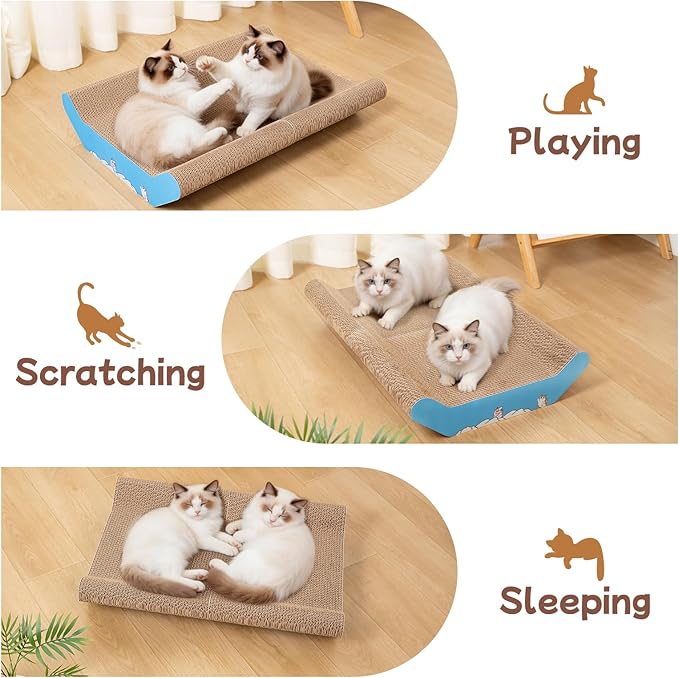 Cat Scratcher Bed Cardboard Cat Scratching Board 22.8 * 16.5 inches Large Corrugated Cat Scratch Pad for Indoor Cats，Furniture Protector