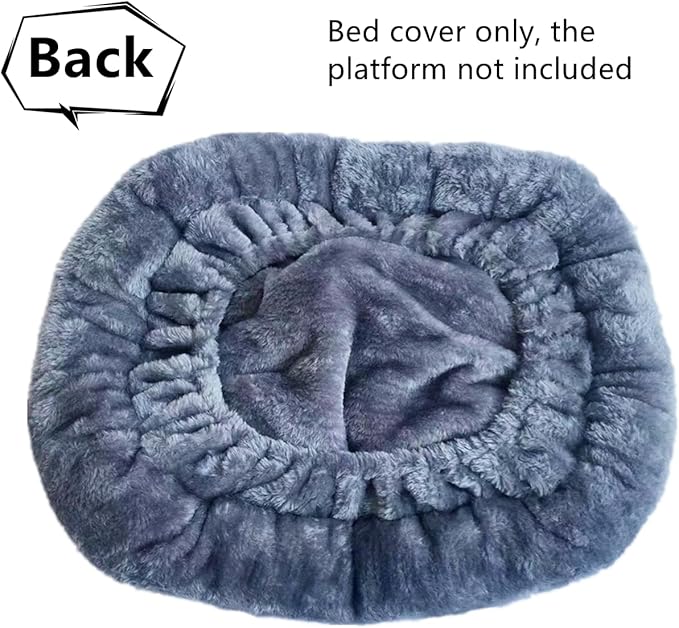 SHENGOCASE Cat Tree Tower Accessories Replacement Parts Round Top Cushion Bed Cover for Cat Perch with Elastic Band (17.7", Grey)