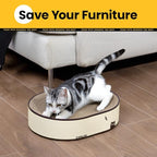 Oval Cat Scratcher Bed, 2-in-1 Cat Scratching Board, Natural Corrugated Cardboard Scratch Pad Lounge, Sealed Base Traps Debris,No Assembly Kitty Furniture,Stylish Colors Blends Any Home Decor