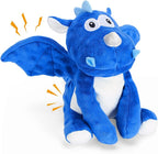 Plush Dog Toys, Tough Chew Toys for Dogs, Crinkle Stuffed Squeaky Toy for Small Medium Large Breed, Interactive Plush Toys to Keep Them Busy, Cute Dinosaur Dog Toy, Pet Toys