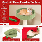 Tangkula Christmas Cat Tree, 61” Tall Cat Tower with Sisal Scratching Posts & Climbing Ladder, Plush Perch, Gift Box Shaped Condo, Hanging Toys, Basket Bed, Cute Cat Tree Tower Holiday Decoration