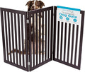 INTERNET'S BEST Dog Gate Indoor Freestanding Pet Barrier, Folding Wood Dog Fence, Extra Wide Doorway Puppy Gate, Indoor Animal Privacy Panel, Wooden Cat Fence - 3 Panel - 36", Espresso