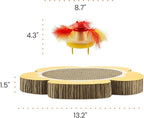 Catstages Daisy Scratch and Spinning Catnip Toy Bundle Cat Scratcher with Topper for Interactive Play, Two Toys in One, Multicolored