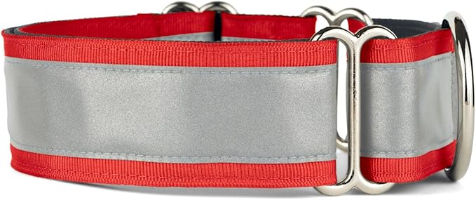 If It Barks - 1.5" Reflective Martingale Collar for Dogs - Adjustable - Made in USA - Strong, Durable, and Comfy - Ideal for Training - Suitable for Most Breeds - Large, Red