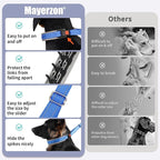Mayerzon Martingale Dog Collar for Pulling, Patented No Pull Training Walking Collar with Buckle for Medium Large Dogs Bulldog Pitbull German Shepherd, Reflective, Adjustable(M, Dark Blue)