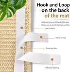 Huakaile Sisal Cat Scratch Pad for Indoor Cats, 19.6" x 9.8" Mountable Cat Wall Scratcher Carpet, Perforated Cat Scratch Furniture Protector for Couch Corner Door Sofa Climbing Hanging (2 Pack)
