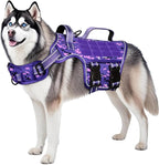 Dog Harness for Large Dogs Heavy Duty, No Pull Tactical Dog Harness with Molle System, Easy On and Off Service Dog Vest, Breathable Padded, Adjustable Reflective Pet Vest for Walking Hiking Training