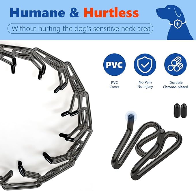 Supet Prong Collar for Dog Training Collar, Adjustable Dog Training Collar with Buckle for Small Medium Large Dogs(Packed with One Extra Links)