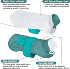 KYEESE Dog Coat Warm Pet Winter Puffer Coat with Leash Hole Thick Pets Clothes with Pocket Soft Pet Sweater for Cold Weather Waterproof Dogs Jacket with Fleece Lined Windproof Dog Coats for Small Dogs