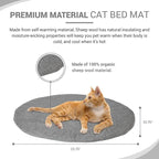 Cat Bed Mat Natural Merino Wool Cozy Large Carpet Pad for Pet Cats Kitty Small Dog House Warm Organic Sheep Wool Scratch Floor Mats Rug Bedding (Plain Gray, Large)