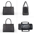 Fashion Pet Carrier Dog Purse Cat Bag Soft-Sided Carriers Travel Airline Approved, Stylish Leather Tote Handbag for Small Animal Puppy Kitten (Black)