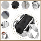 Dog Purse Carrier, Small Dog Cat Puppy Outdoor Portable Bag, Foldable Breathable 3‑Speed Zipper Access Pet Travel Bag with Large-Capacity Pockets, 15 lbs Capacity,Grey