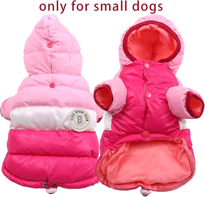 Dog Vest Winter Coat for Small Dogs Boy Girls, Dog Down Jackets Puppy Hoodie Sweatshirt Doggie Hoodie Coat Winter Clothes Pet Hooded Coat Apparel for Chihuahua in Cold Weather,Pink XXL