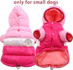 Dog Vest Winter Coat for Small Dogs Boy Girls, Dog Down Jackets Puppy Hoodie Sweatshirt Doggie Hoodie Winter Clothes Pet Hooded Coat Apparel for Chihuahua, Pink M