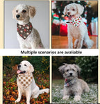 Bubblepup Christmas Dog Bandanas, Plaid Reversible Triangle Bibs Scarf Accessories for Dogs Pets