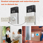 Front Door No Soliciting Sign & Do Not Knock Or Ring Doorbell Sign - Easy to Install on Doorbells - Prevents the Doorbell From Ringing While Napping or at Work (Silver - Left Side Mount)