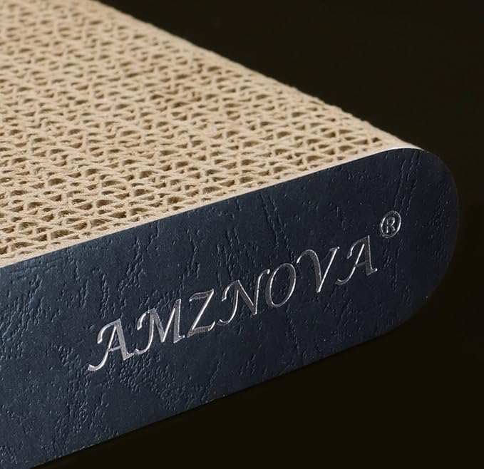 AMZNOVA Cat Scratcher Rescratch Cat Scratching Board, Scratching Pad with Catnip for Indoor, Flat Cardboard Scratcher Scratch Board for Kitten, Narrow, Textured Black