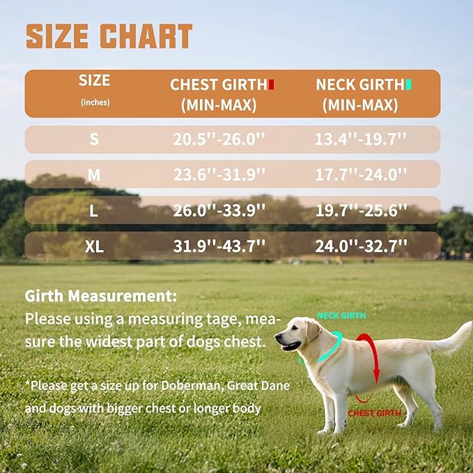 AUROTH Dog Harness and Leash Set, Soft Padded Service Vest Harness with 5.25FT Dog Leash, Easy On Pet Vest, Adjustable Reflective No Pull Dog Harnes Medium Sized, Easy Walking and Training