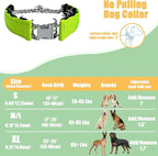 Prong Training Collar for Dogs, Adjustable Dog Pinch Collar with Quick Release Buckle, No Pull Collar for Small Medium Large Dogs, Extra Link and Caps
