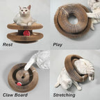 2PC Kitlty Kurliz Cat Toy,Magic Organ Cat Toy, Foldable Recyclable Cat Accordion Toy for Indoor Cat Playing,Interactive Scratch Pad with Toy Ball