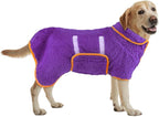 Bienbee Dog Bathrobe, Quick Drying Super Absorbent Dog Robes for After Bath, Warm Keeping Dogs Towel, Dogs Bath Supplies, Dark Purple L