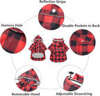 Dog rain Coat Waterproof Raincoat Puppy Jacket with Legs Buttons Zipper Hood Drawstring Fit for Yorkie Terrier Schnauzer Poodle Border Collie Labrador Golden Retriever 8lbs to 80lbs Red XXL
