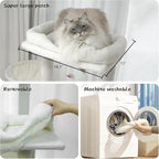 68 Inches Multi-Level Large and Tall Cat Tree Tower for Indoor Cats/Removable Pad/Cat Condo/Sisal Scratching Posts/Hammock/Cat Activity Center/Wide Base