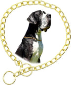 Gold Choke Chain for Dogs, Metal Slip Link Training Heavy Duty Dog Choker Collar Puppy Collars for XXS XS Small Medium Large Big XL Breed Dogs, M