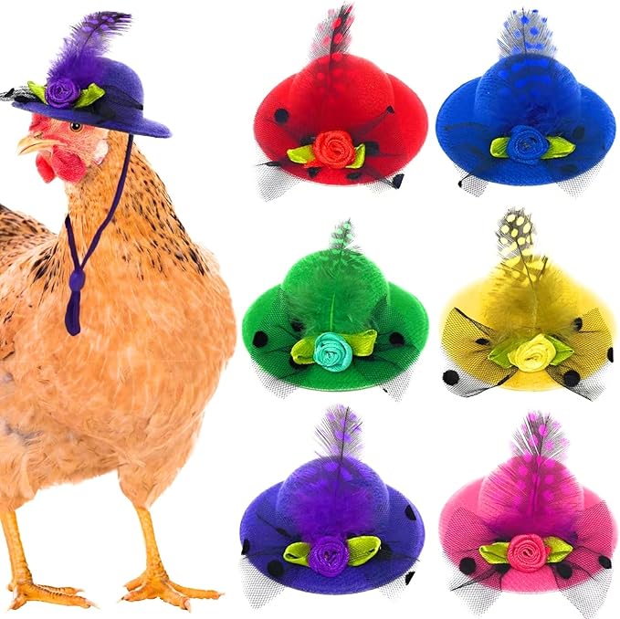 6 Pieces Chicken Hats, Doll Hats, Bear Clothes, Stuffed Animal Clothing, Chicken Helmets