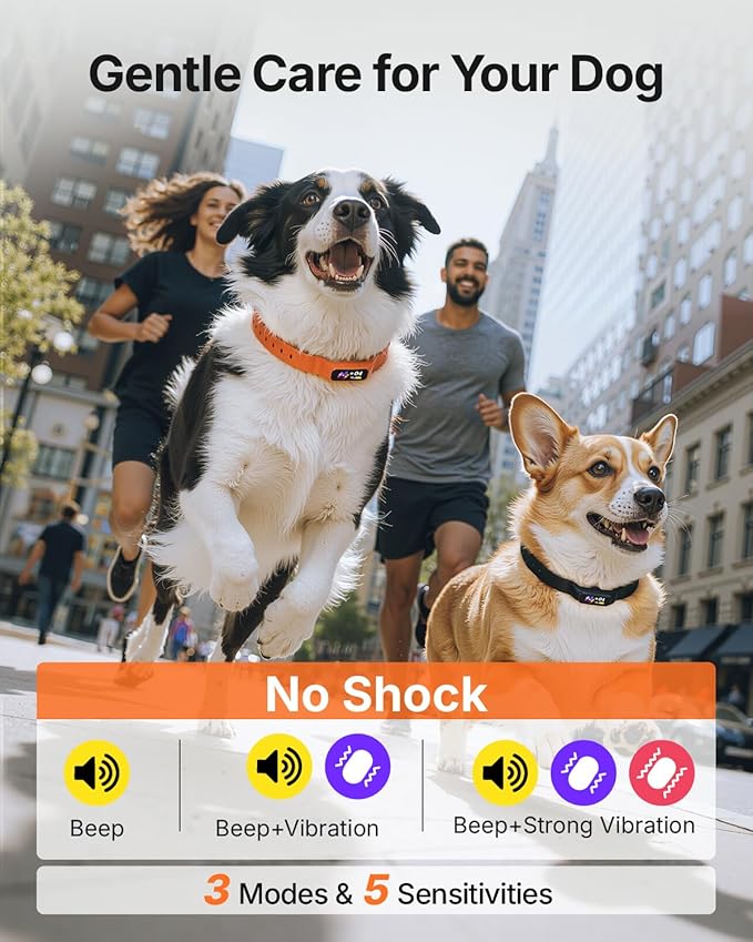 Anti Bark Collar for Small Medium Large Dogs, Vibrating Dog Collars No Shock, Rechargeable Smart AI Bark Collar, Automatic Dog Training Collar, IP 67 Waterproof Dog Barking Collar (Black)